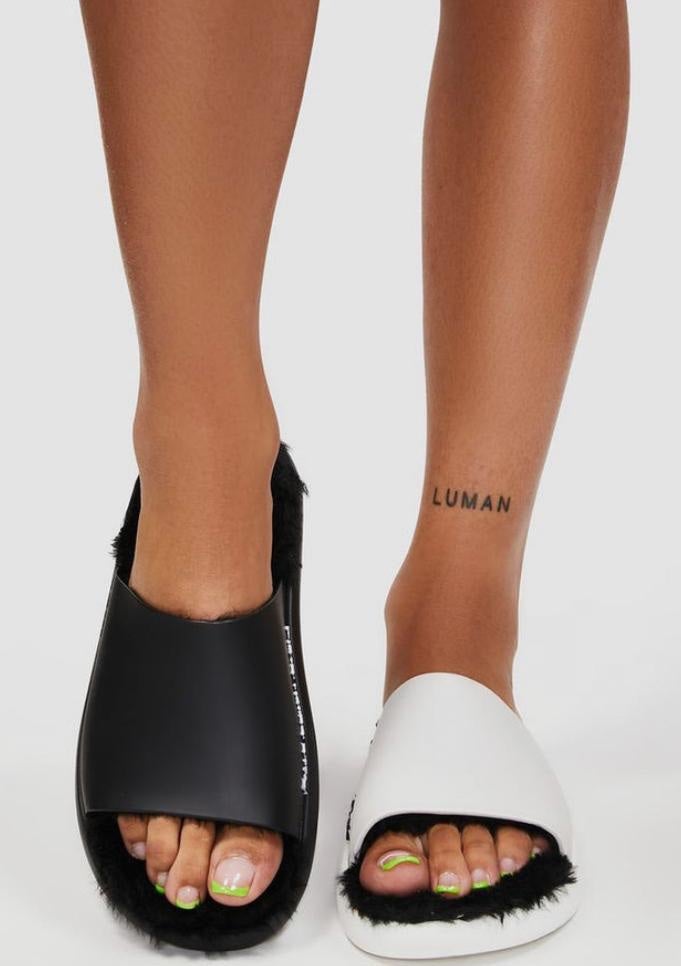 Melissa Cruella De Vil Fluffy Slide Sandals