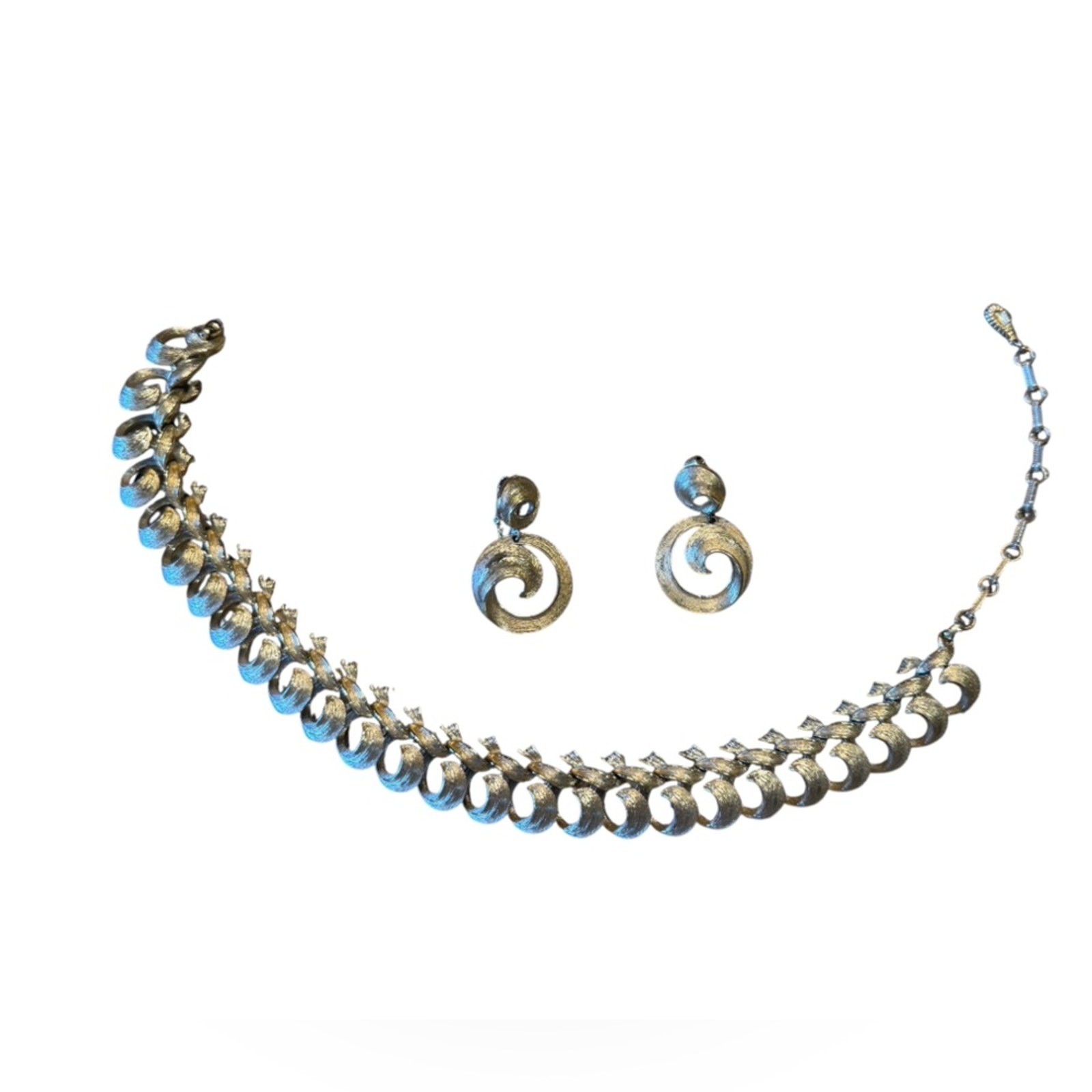 Vintage Elegant Choker and Clip On Earring Jewelry Set