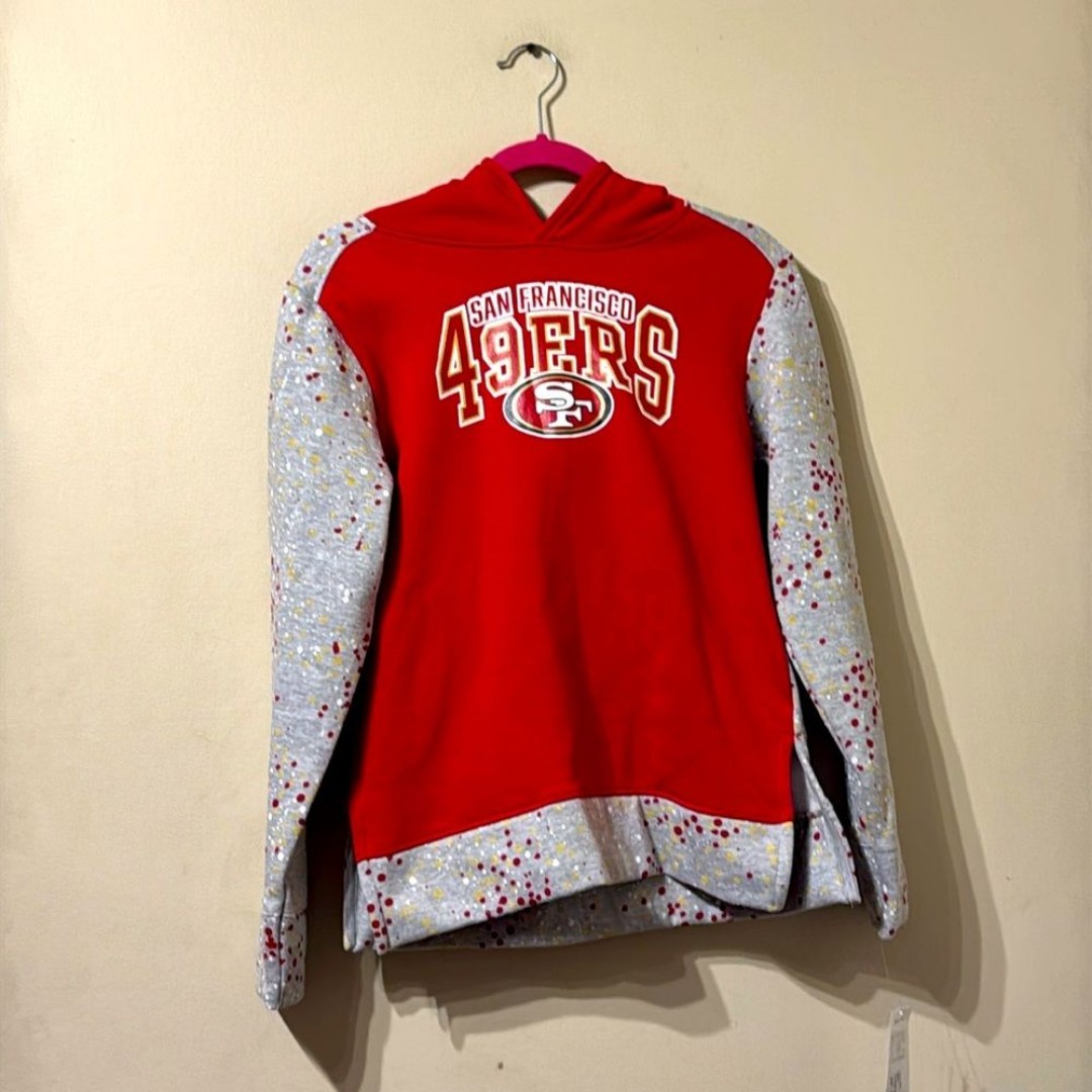 Girls NFL Team Apparel San Francisco 49ers Sweatshirt w Hood XL 14 / 16 NWT