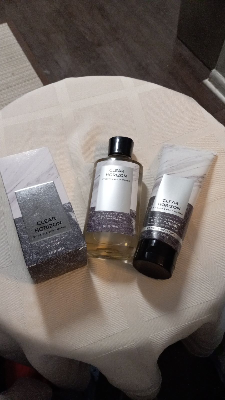 Bath and Body Works mens clear Horizon set
