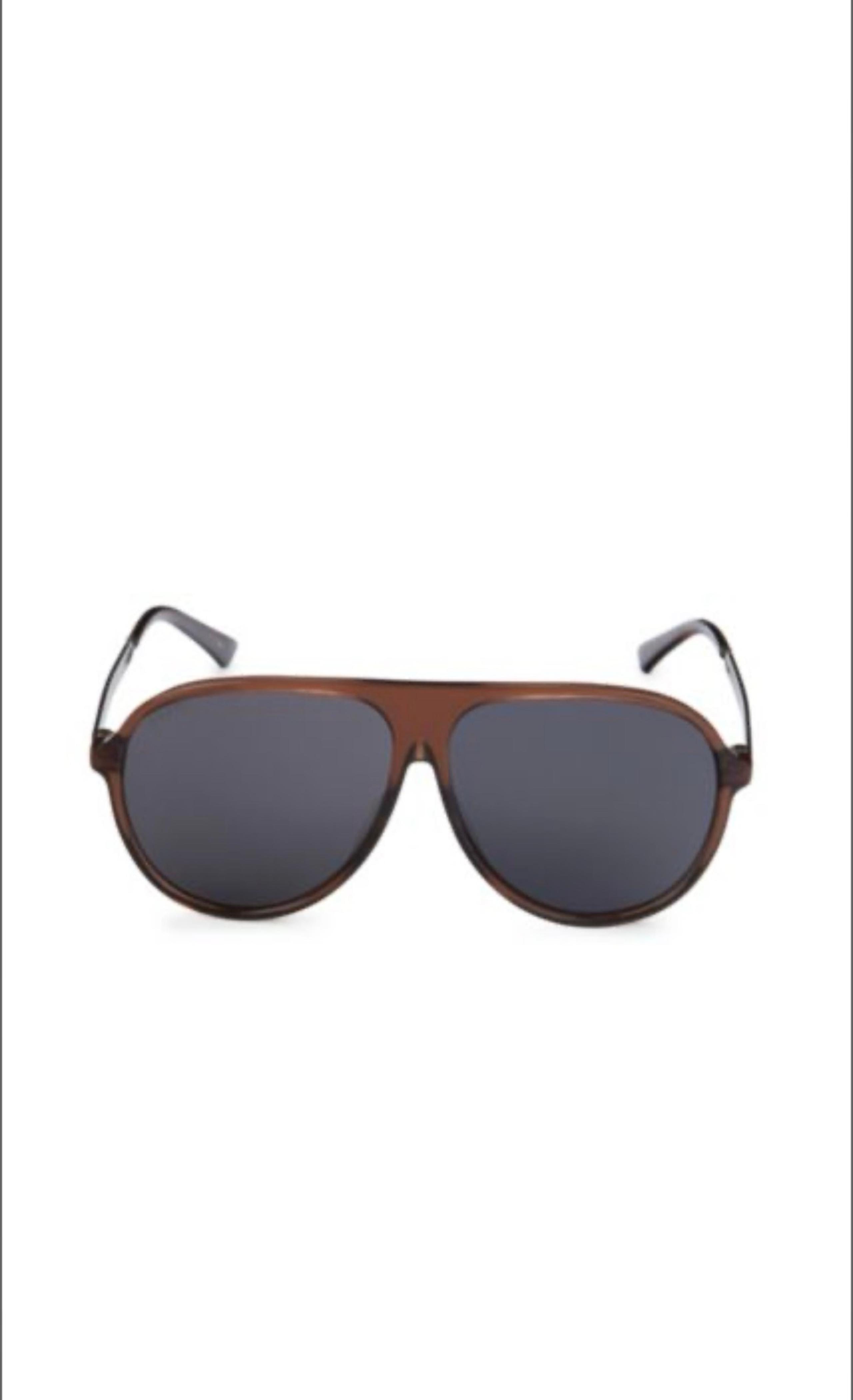 Brand New Mens Gucci Pilot Sunglasses 61 MM Brown Gold