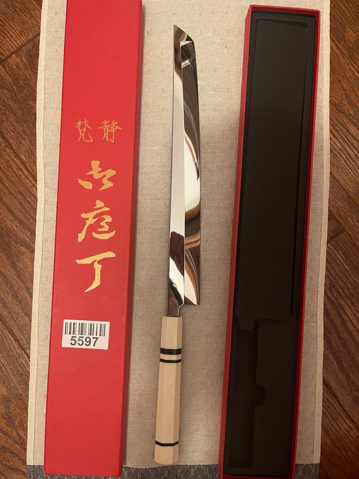 Japanese Sakimaru Yanagiba 330mm Bonjo 梵靜 Honyaki VG10 超鏡面の仕上 Mirror surface