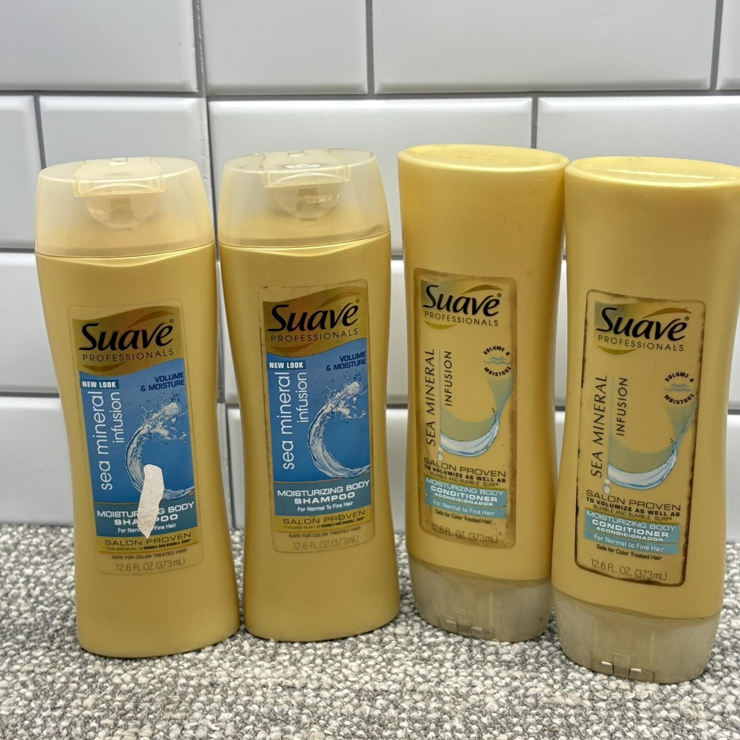 Suave Professionals Sea Mineral Infusion Moisturizing Shampoo Conditioner 4 Ct