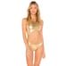 Norma Kamali | NWT Shane Metallic Gold Foil One Piece Bathing Suit Bodysuit