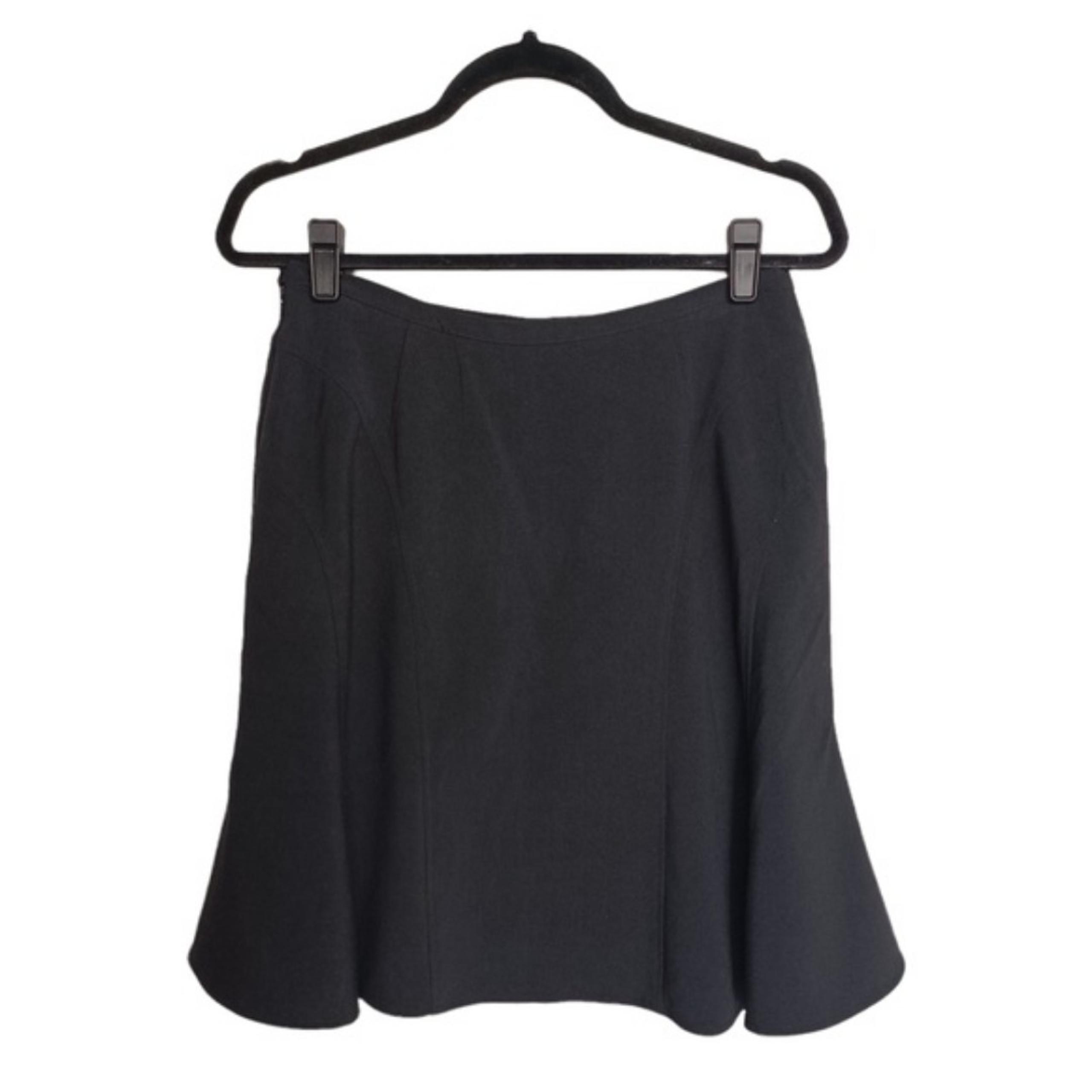 GEOFFREY BEENE SPORT STRETCH Black A line Flare Hem Mini Skirt 6 (Small)