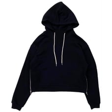 John Elliott Women's Villain Cropped French Terry Side Zip Hoodie Sweatshirt