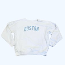 RARE Brandy Melville Boston Sweatshirt Embroidered Pockets S M L Cut Neck