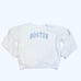 RARE Brandy Melville Boston Sweatshirt Embroidered Pockets S M L Cut Neck