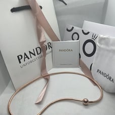 Moments Rose Gold Plated Snake Chain Necklace (45CM) PANDORA