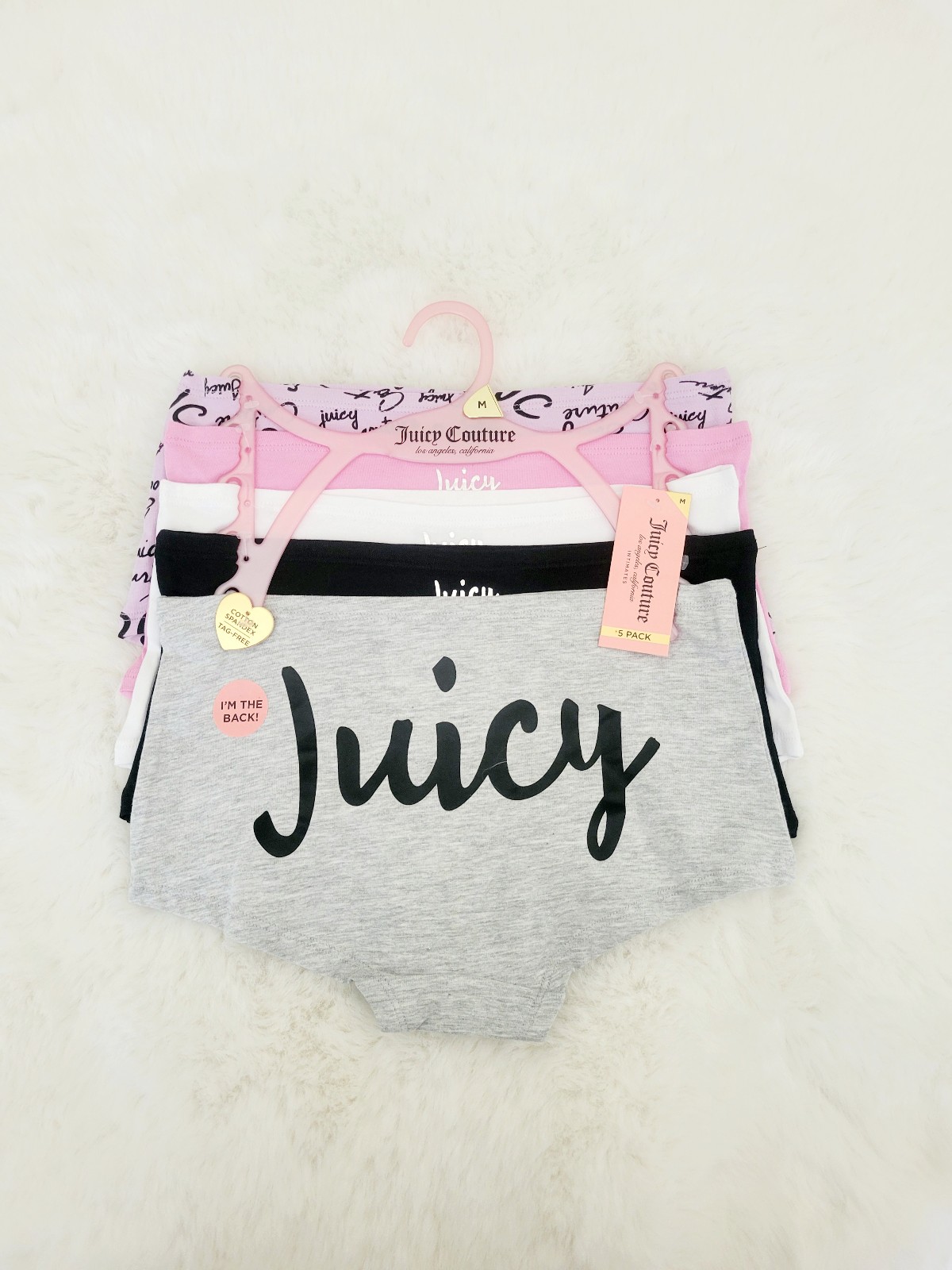 JUICY COUTURE BRAND NEW 5-PACK BOYSHORTS SIZE M