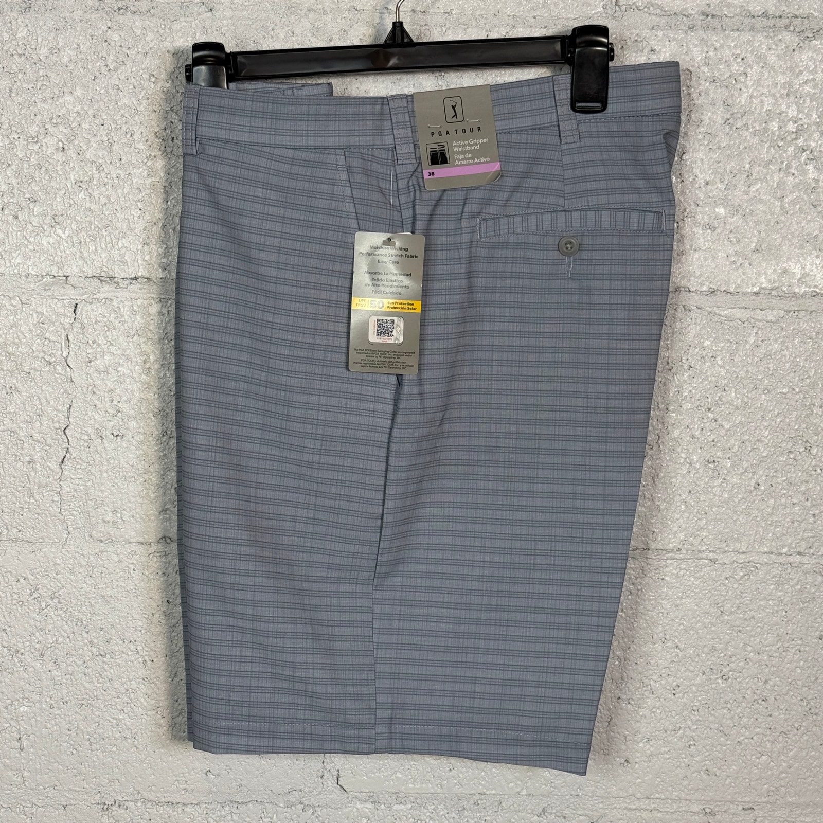 Pga Tour Men's Striped 8 Golf Shorts - Shell Pink 38 68