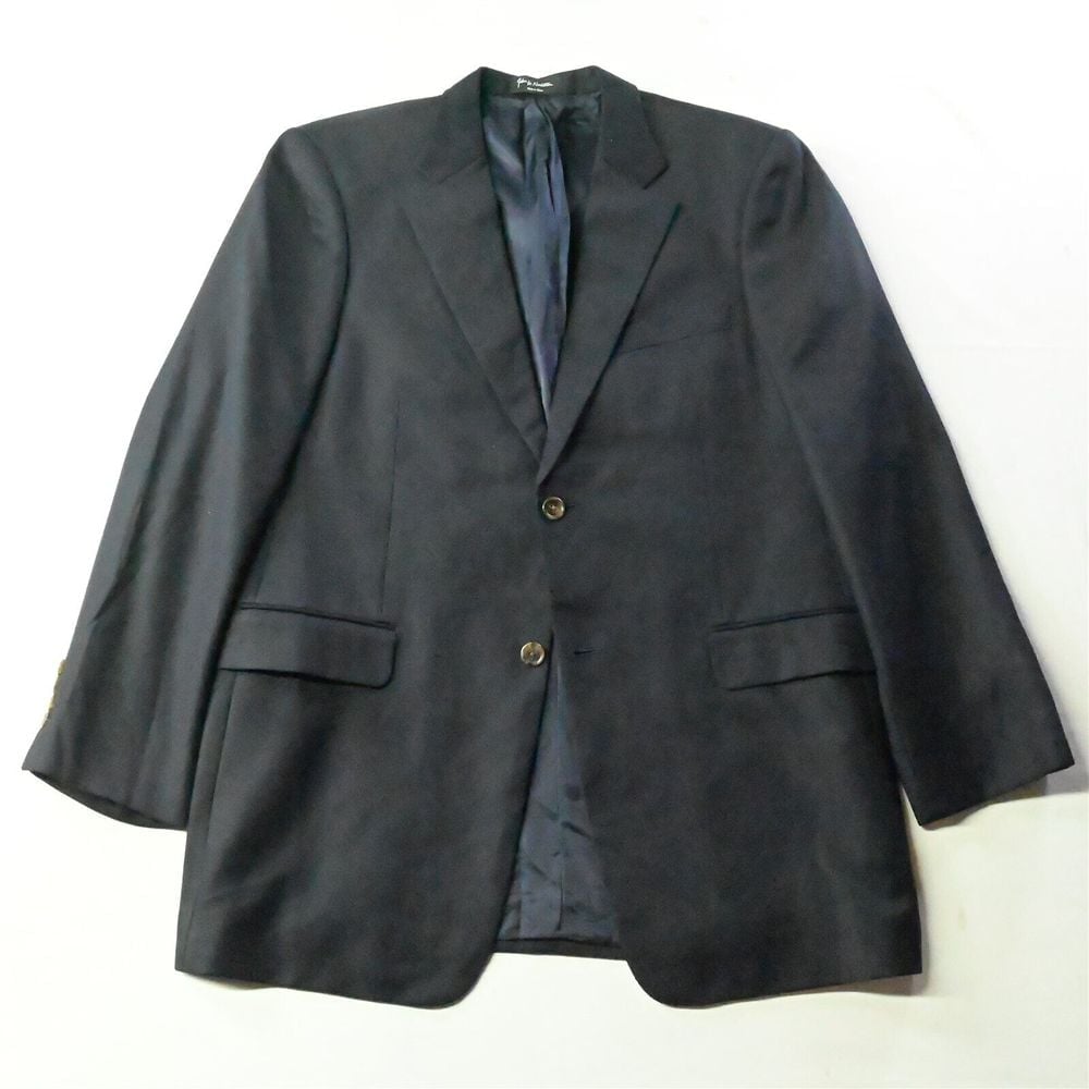 Nordstrom Loro Piana 44L Navy Blue Super 120s Mens Blazer Jacket Sport Coat