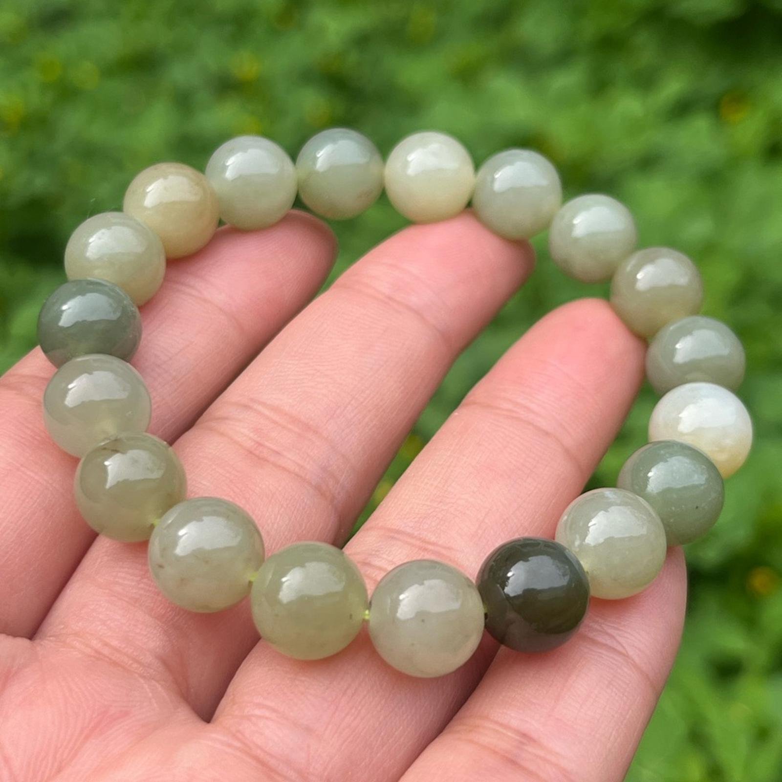 10mm stretchable Hetian jade bracelet