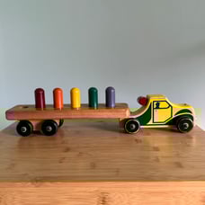 Vintage Holgate Auto Peg Truck Wooden Toy Truck with Trailer