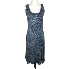 Lauren Ralph Lauren Sleeves Dress Size SP Navy Geometric