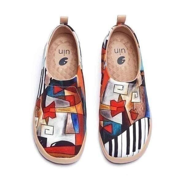 UIN Women's Walking Travel Shoes Canvas Casual Loafers Comfort Sneaker(Symphony)