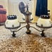 VINTAGE VICTORIAN FLUSH MOUNT BRASS FIXTURE 3 White Glass Floral Globe Lavery Co