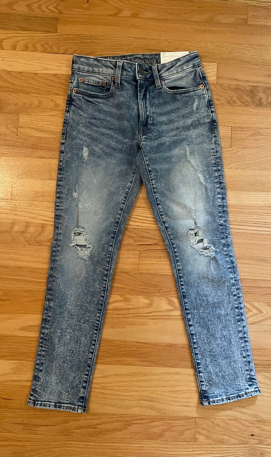 NWT American Eagle Mens Slim Flex Light Acid Wash Jeans 26/28