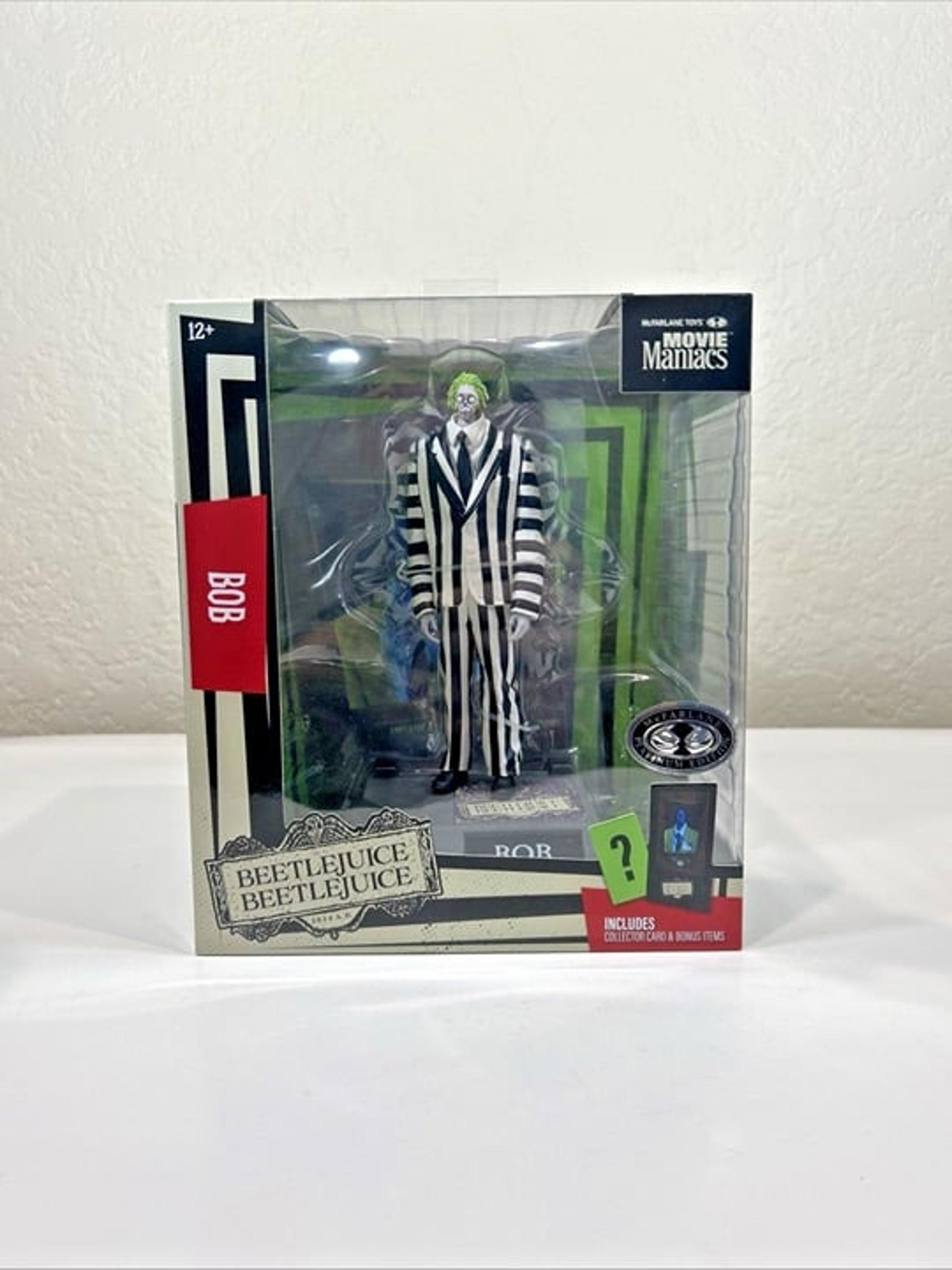 McFarlane Toys Movie Maniacs Beetlejuice BOB Figure Platinum Edition Chase