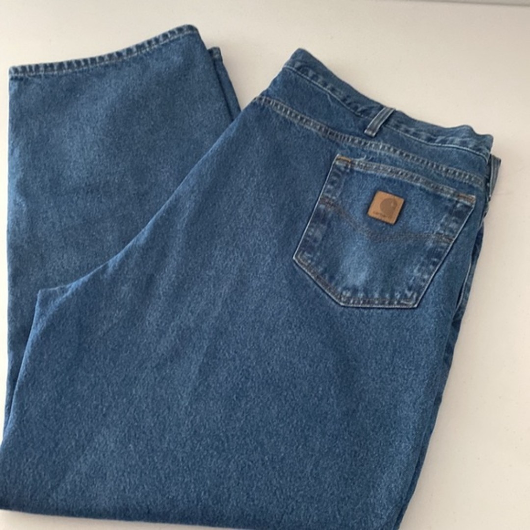 Carhartt Mens Flannel-Lined Straight Leg Jeans Size 46 X 30