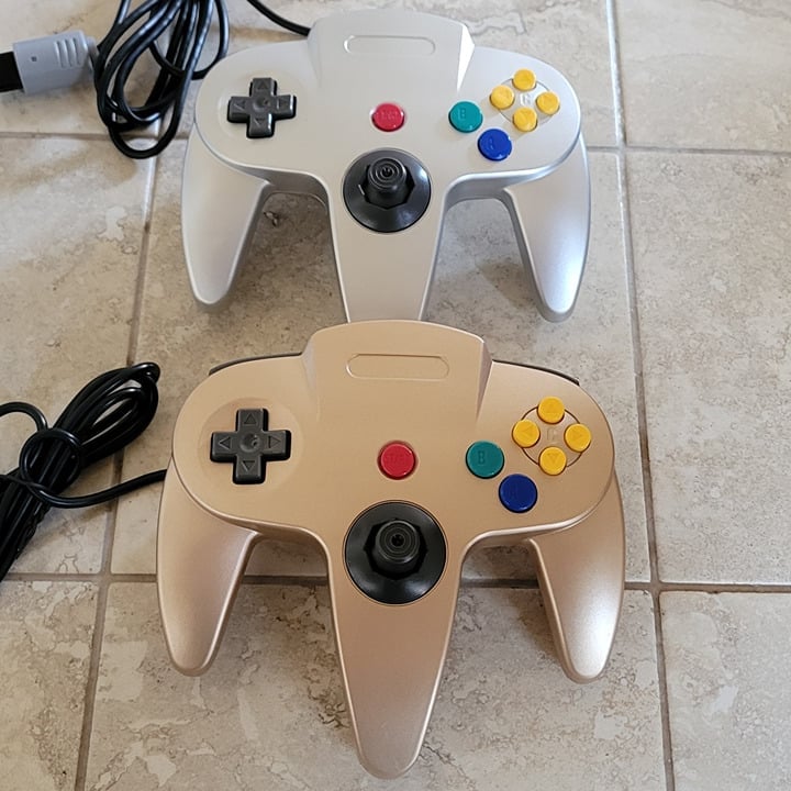N64 Controllers (2 Pack) - [Gold + Silver] - Nintendo 64 Joystick