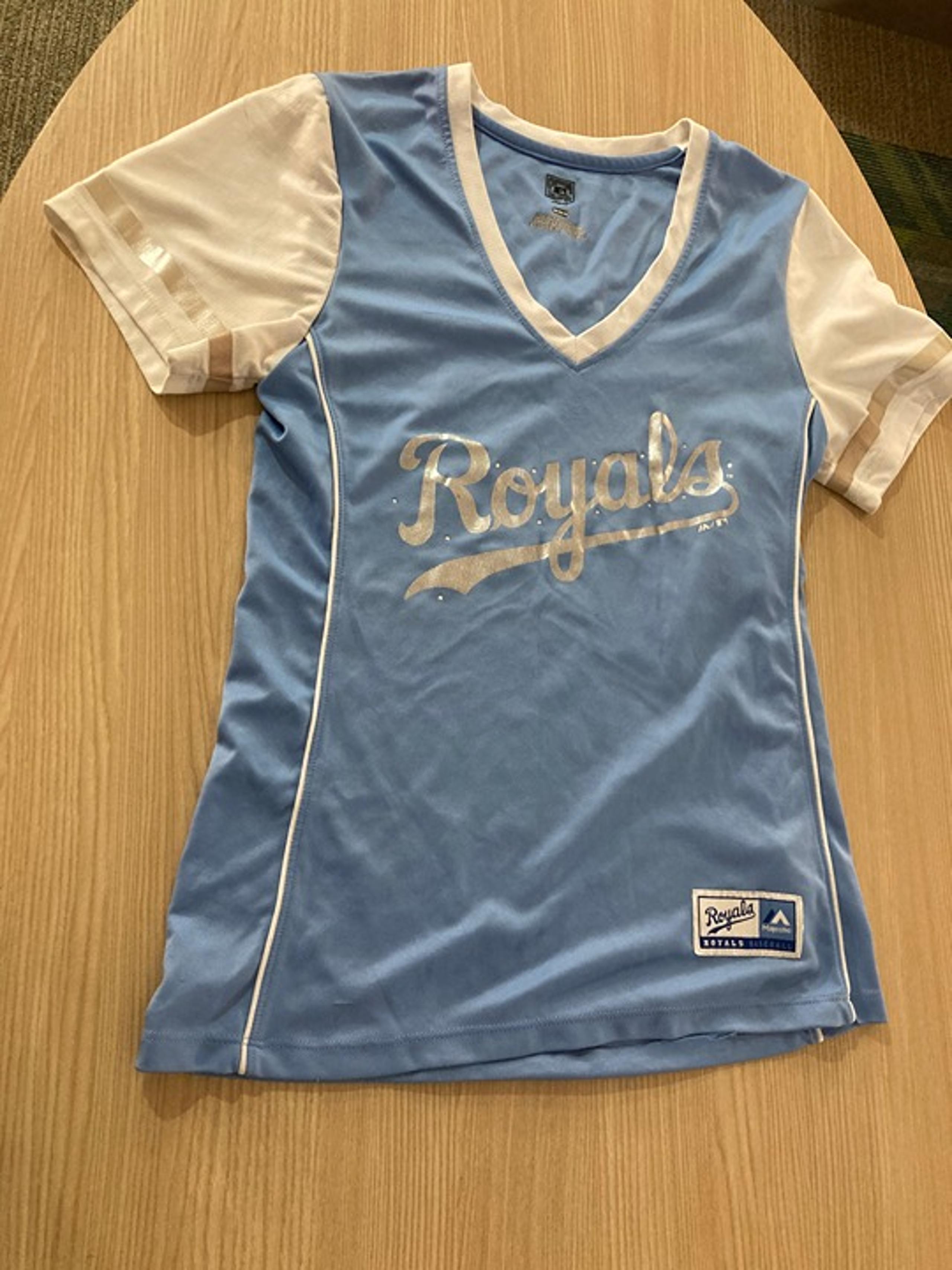 Kansas City T Shirt Womens Medium Cooperstown Collection by Majestic Light Blue