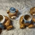 Vintage Tienshan Theodore Daddy Bear And Baby Bear Country Cookie Jars
