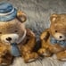 Vintage Tienshan Theodore Daddy Bear And Baby Bear Country Cookie Jars