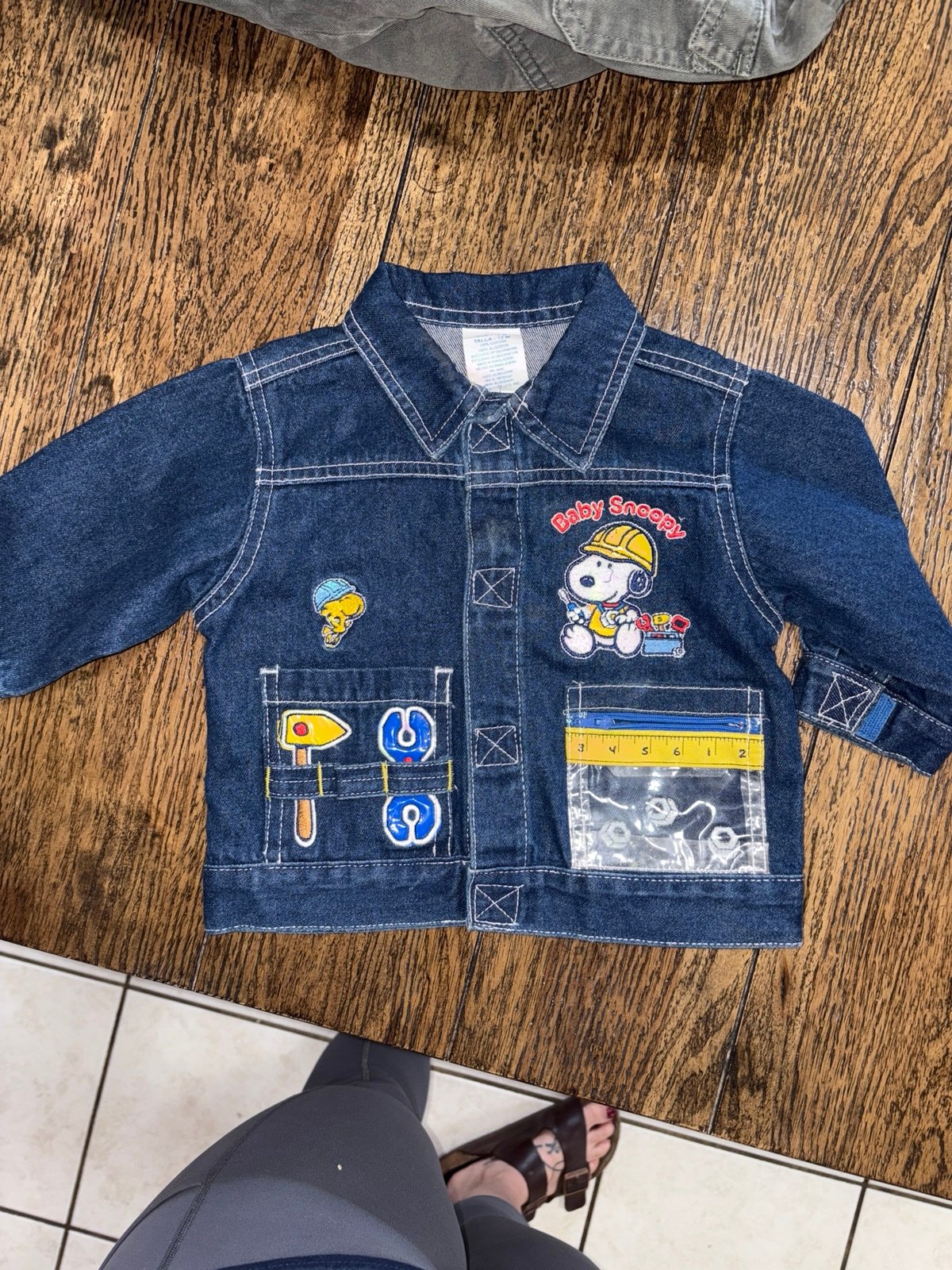 vintage baby snoopy jean jacket