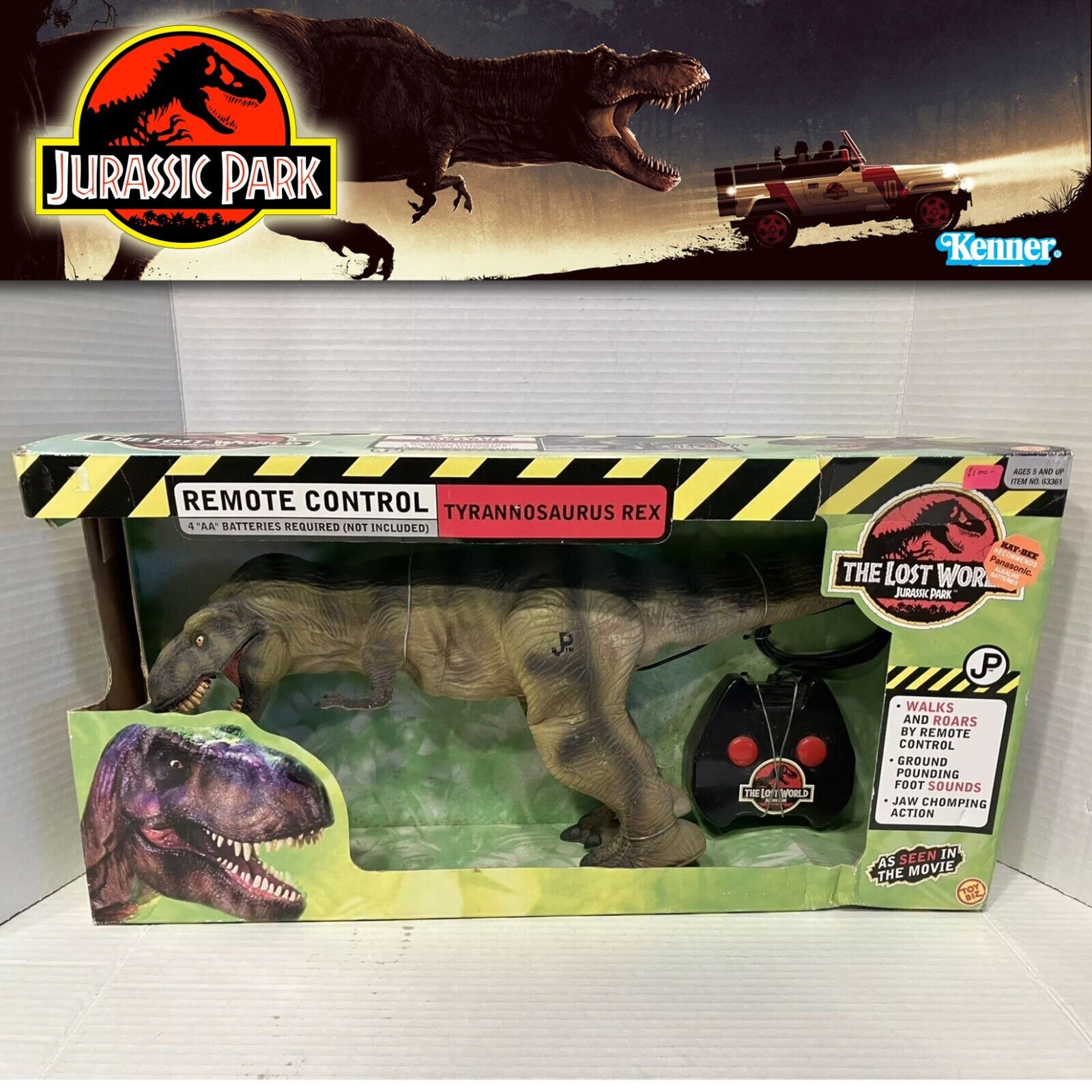The Lost World Jurassic Park Tyrannosaurus Rex Remote Control MISB 1997 Toy Biz