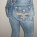 ROCK REVIVAL MS SIZE 29 MEDIUM WASH AUDRINA MID-RISE CURVY CAPRI DENIM JEANS