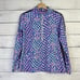 LILLY PULITZER Skipper Pullover Top Womens Small Royal Blue Pink Crochet Trim