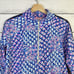 LILLY PULITZER Skipper Pullover Top Womens Small Royal Blue Pink Crochet Trim