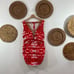 NEW Lane Bryant Cacique Red White Tie Dye Cinched One Piece Swimsuit 40D