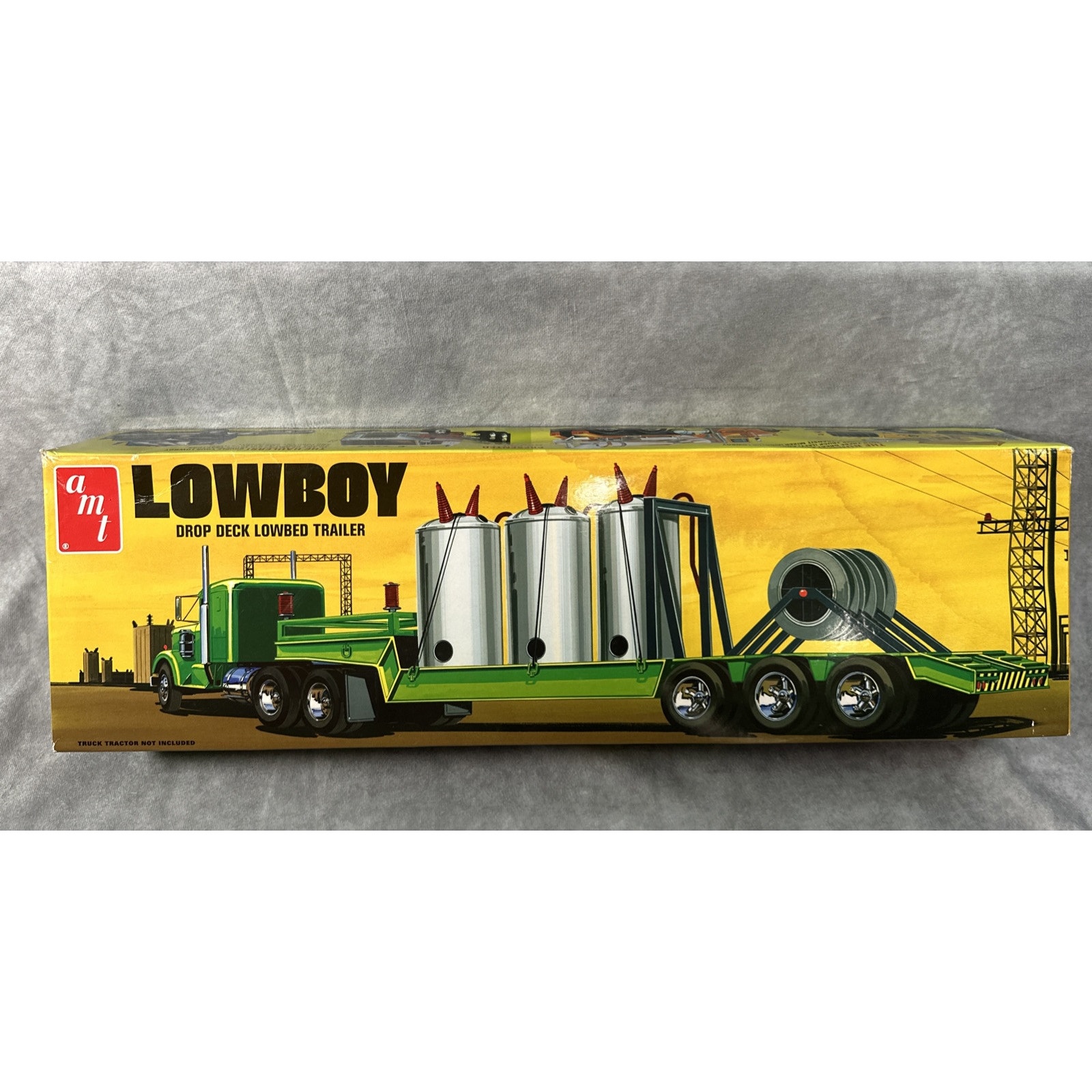 AMT 1:25 Scale Lowboy Trailer Drop Deck Lowbed Model Kit #7591~NEW Open Box