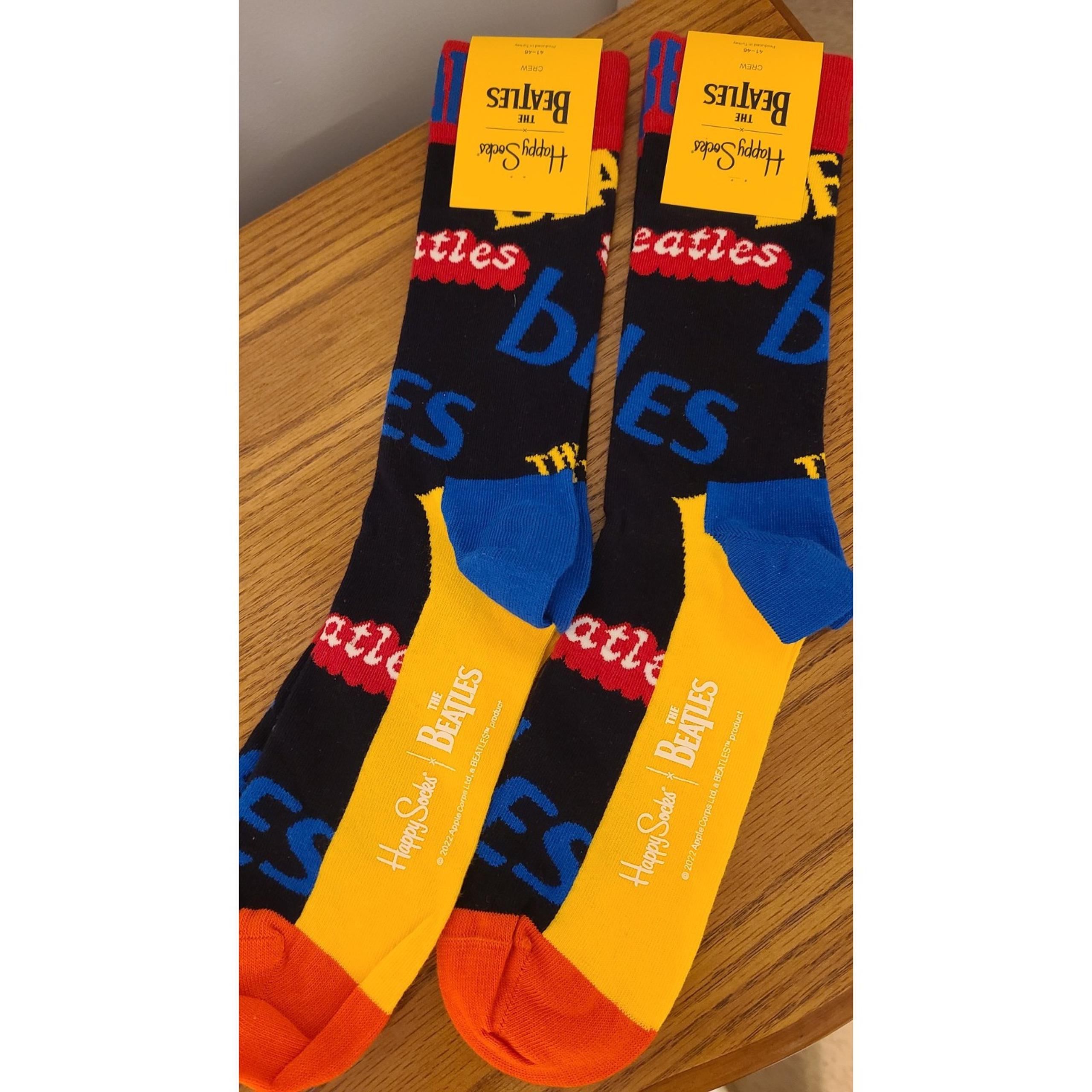 Happy Socks BEATLES Mens size 8 - 12 Women 8-12 Colorful 2 Pair NWT