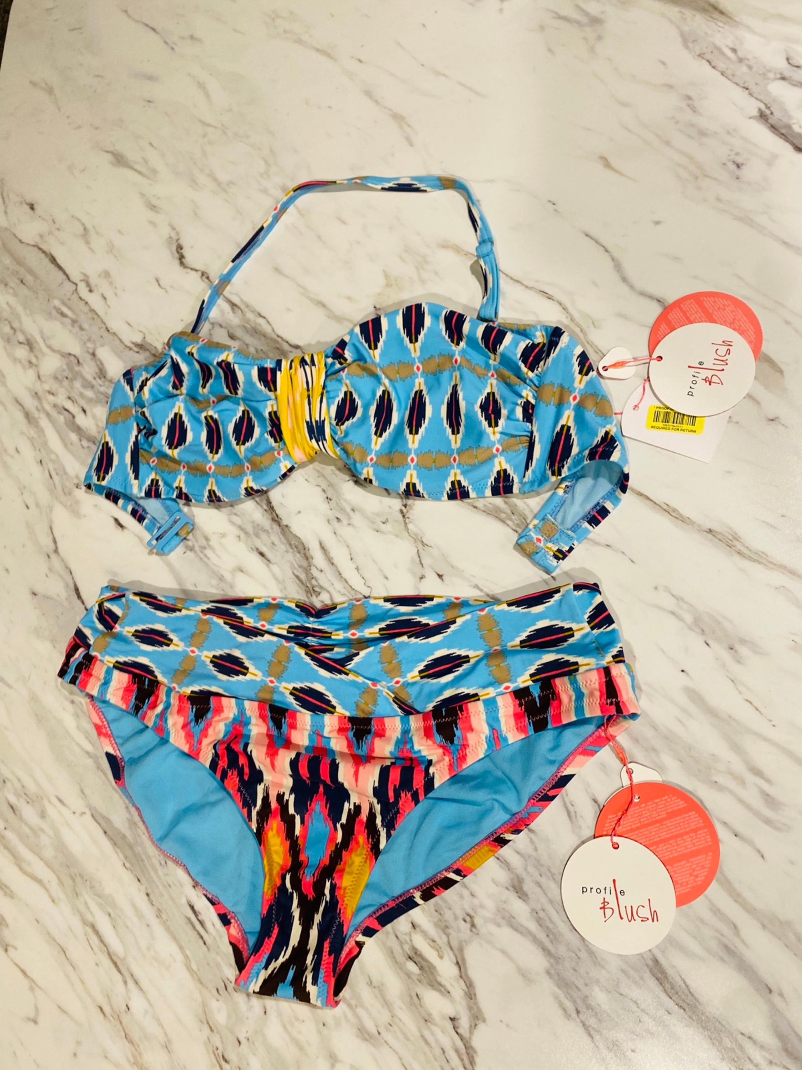 NWT Profile Blush Gottex Bikini Medium Top XL Bottoms