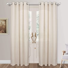Palma Light Filtering Drapes Natural Linen Blended Semi Sheer Curtains