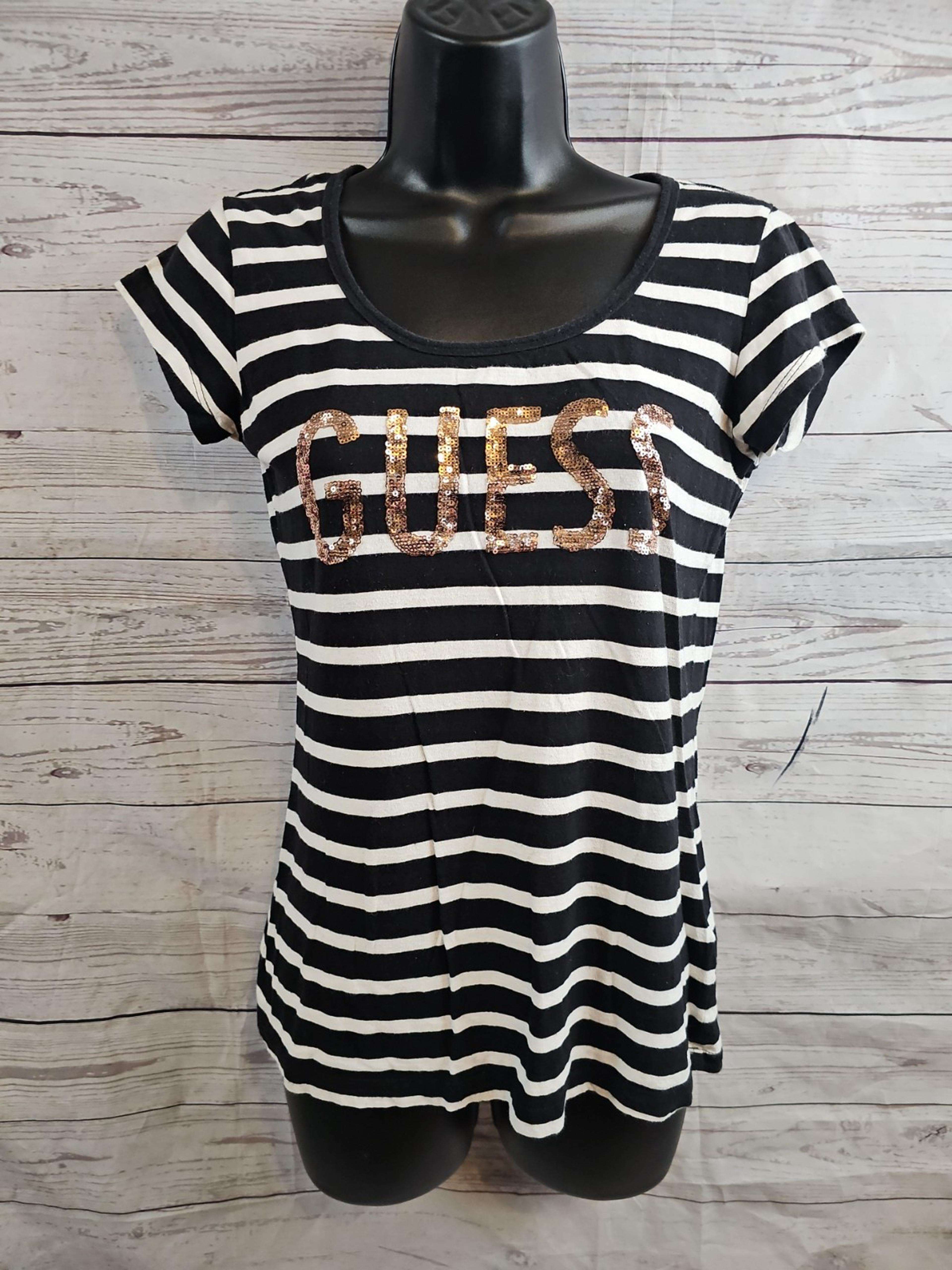 Guess black and white top Clearance
