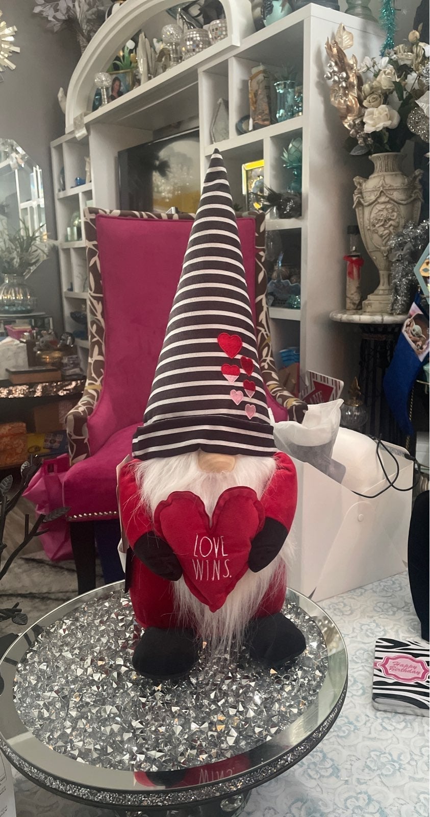 ❣️Rae Dunn Valentines Large Gnome LOVE WINS❣️