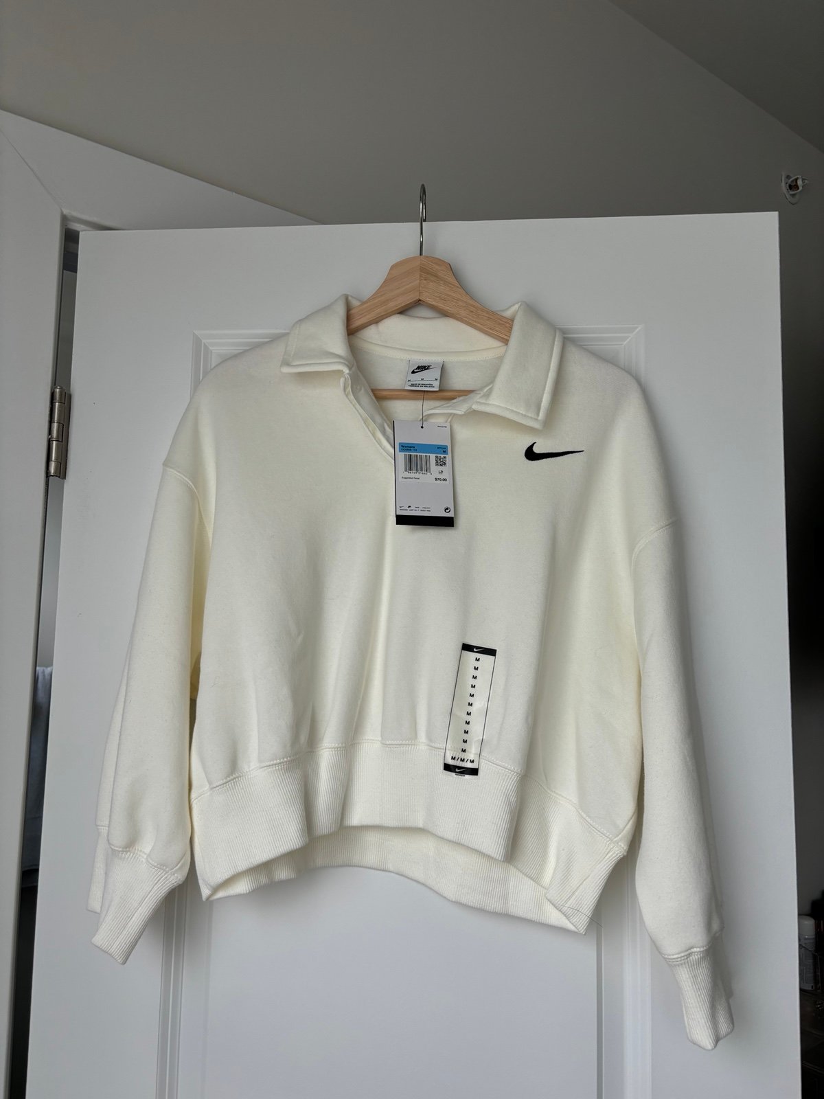Nike 3/4 sleeve crop polo sweatshirt