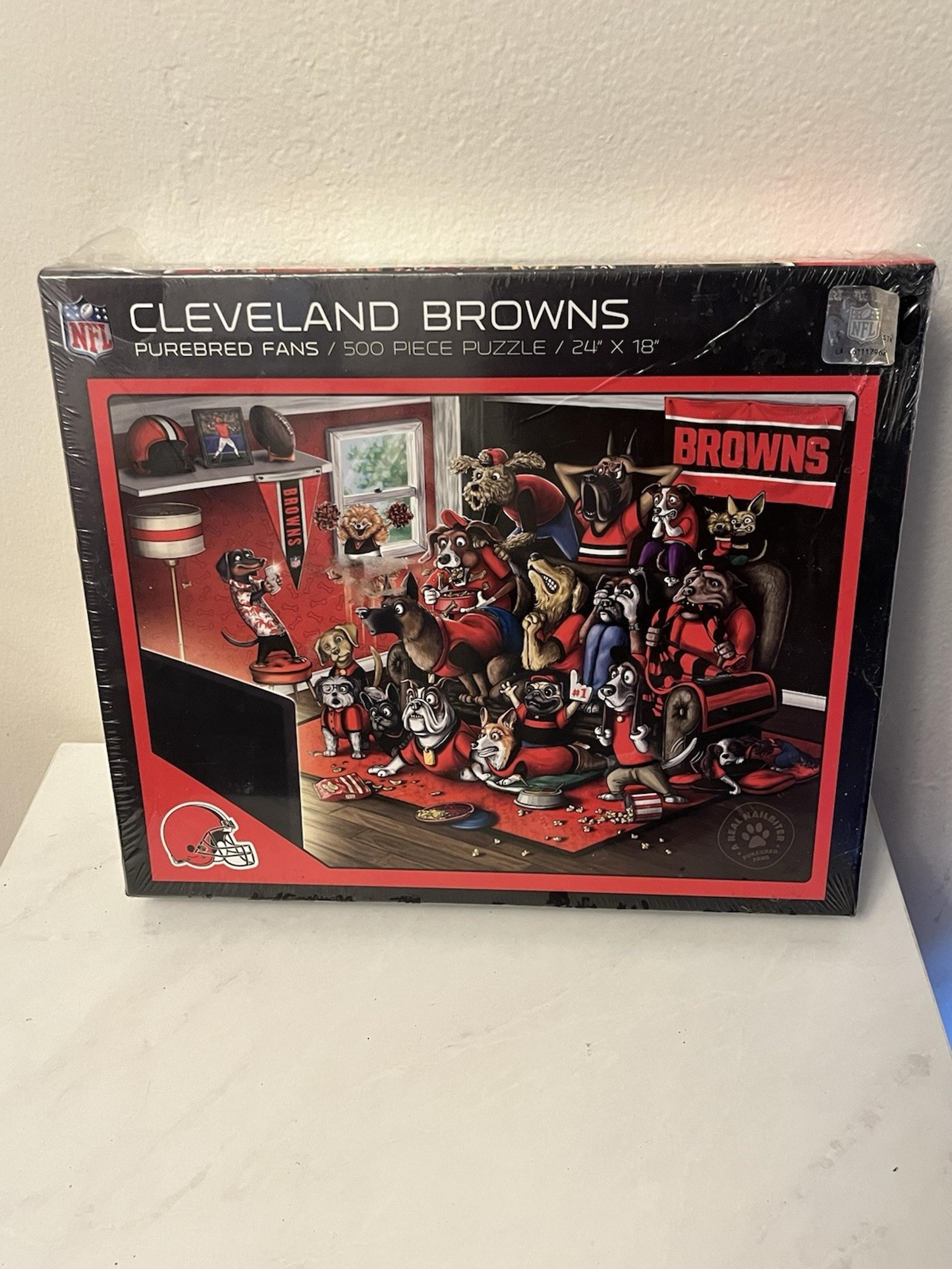 Cleveland Browns Purebred Fans Series Dogs Jigsaw Puzzle 500 Pieces NEW - NFL