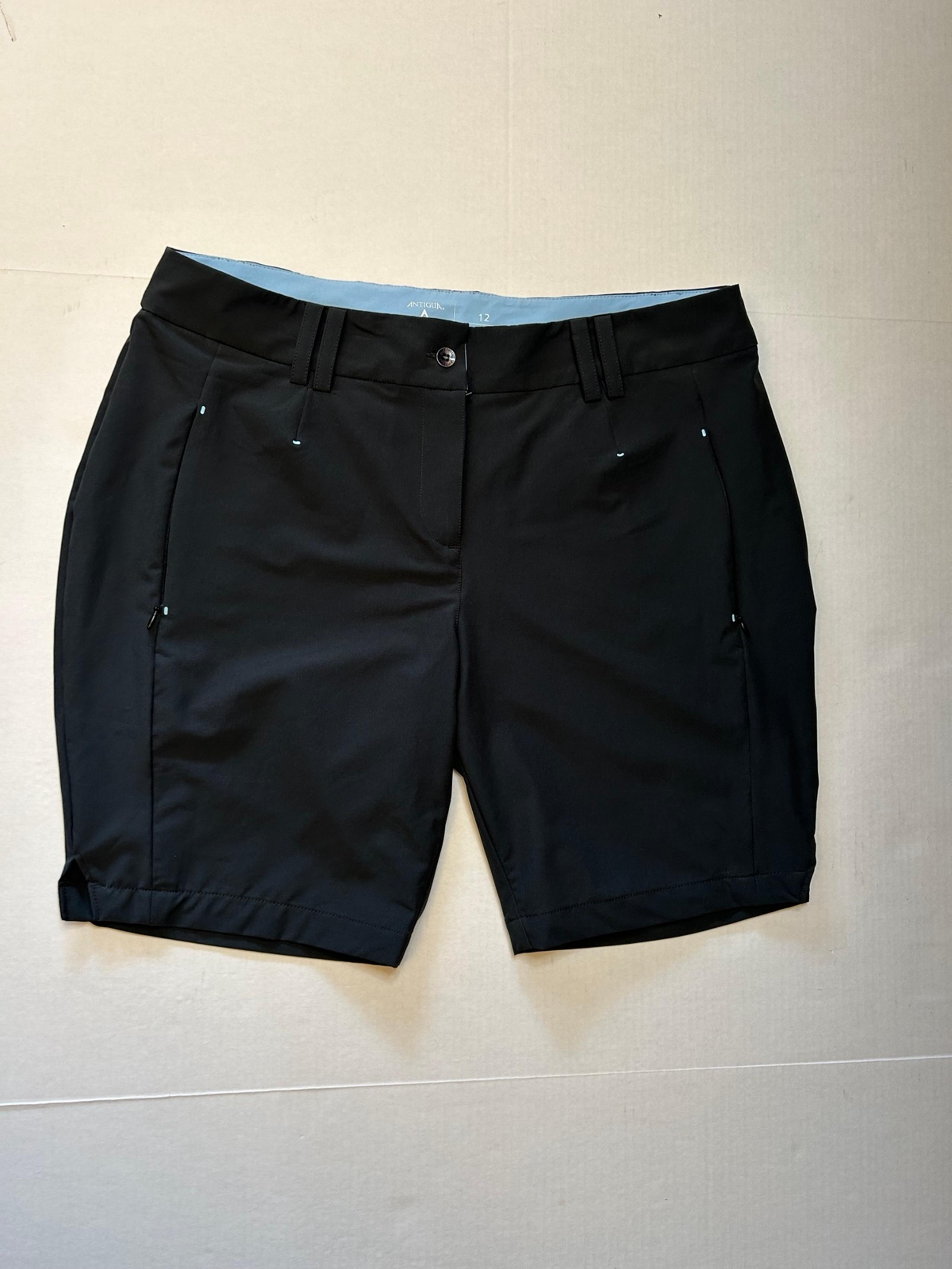 Antigua Desert Dry Xral Lite Black women’s golf shorts with pockets Sz-12 N1