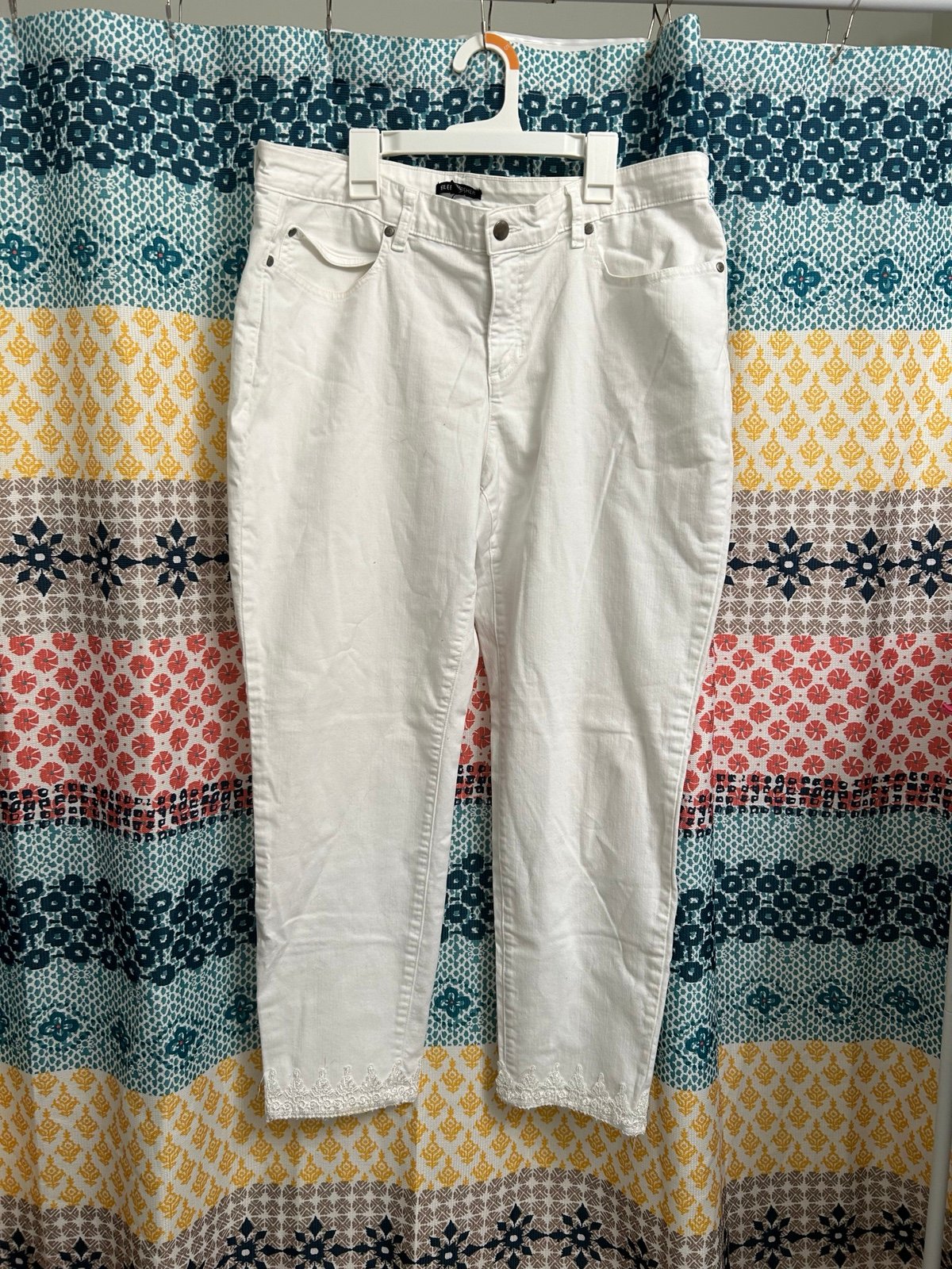Eileen Fisher Lace Trim Jeans