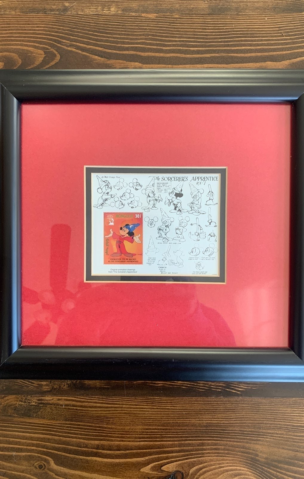 Disney’s Mickey Sorcerer Apprentice Animation art and stamp