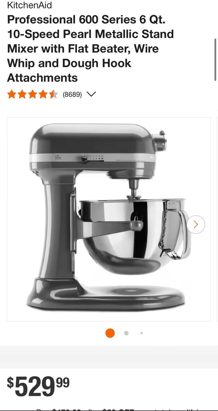 Professional KitchenAide Mixer 6qt