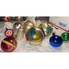 Vtg Indent Mercury Glass Micah Christmas Ornaments Mark Germany Poland Stunning!