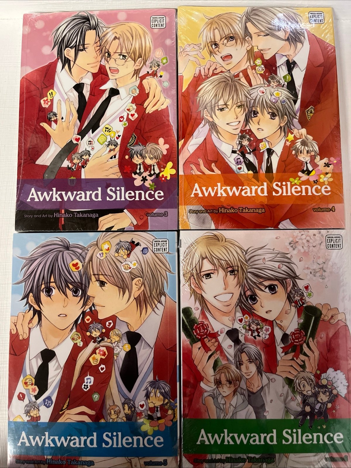 Awkward Silence Manga Volumes 3-6 Hinako Takanaga English Yaoi 4 Sublime Set