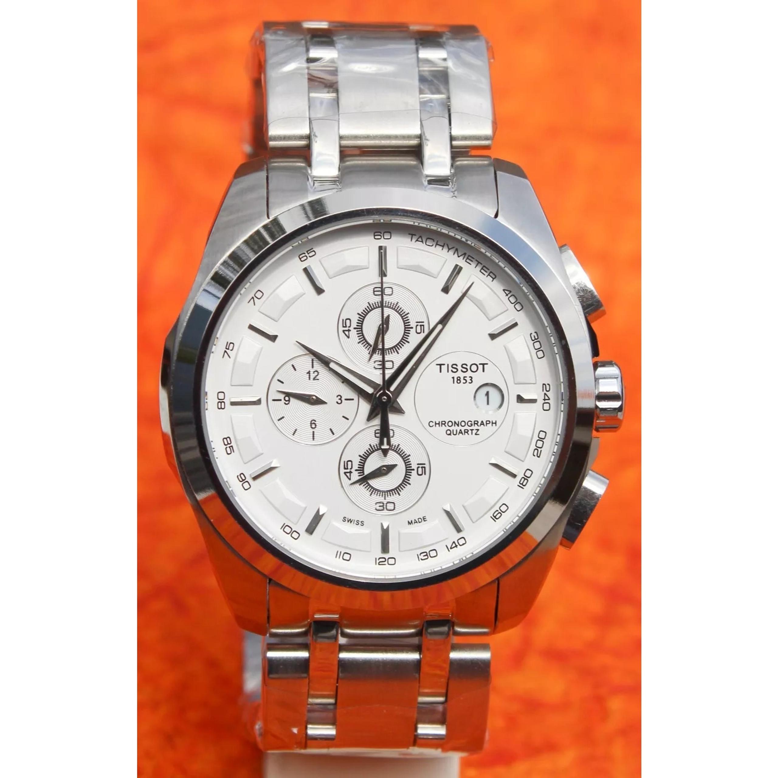 Tissot Couturier Tachymeter Swiss Chronograph Men's Black Dial Wristwatch