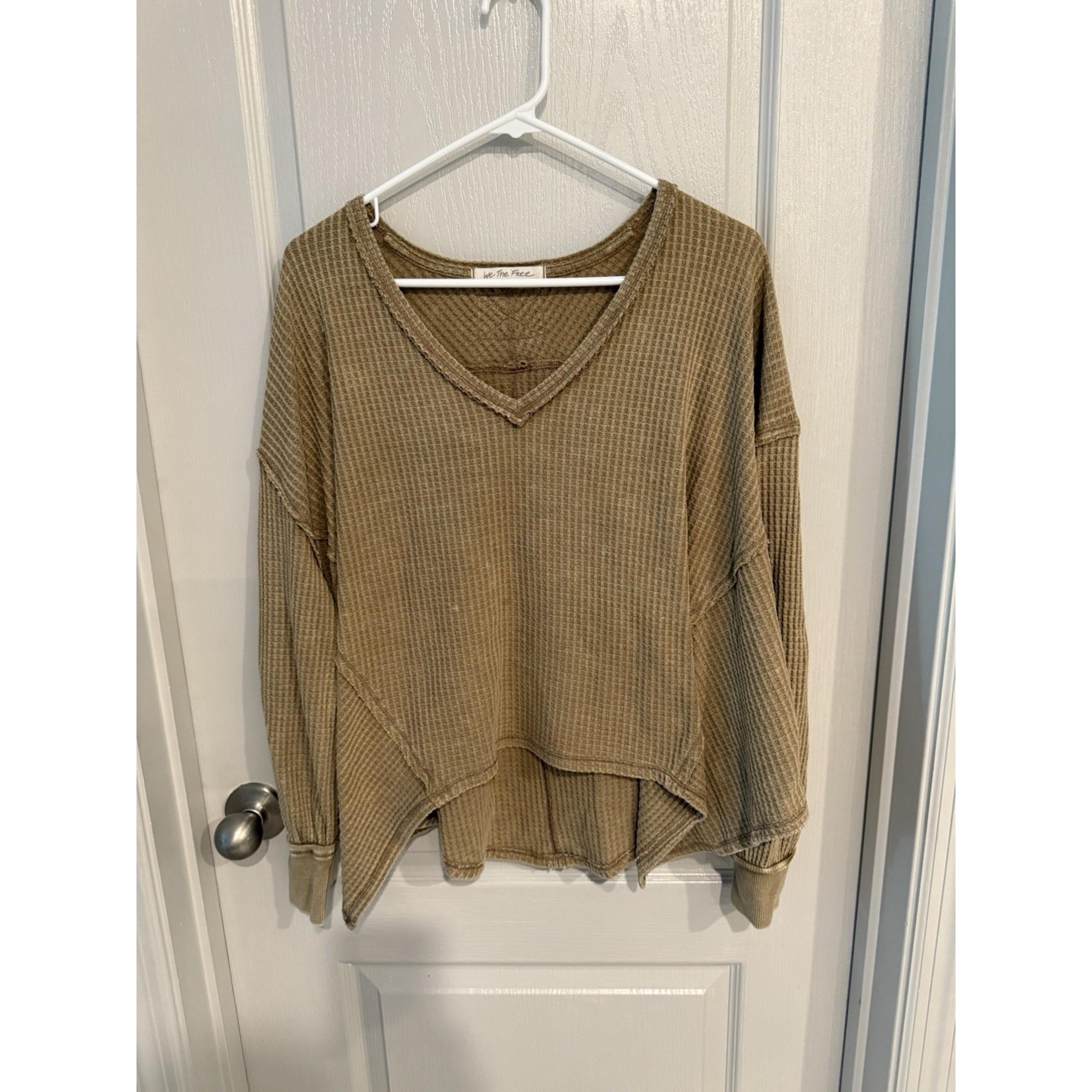 Free People We the Free Long Sleeve Waffle Knit Top
